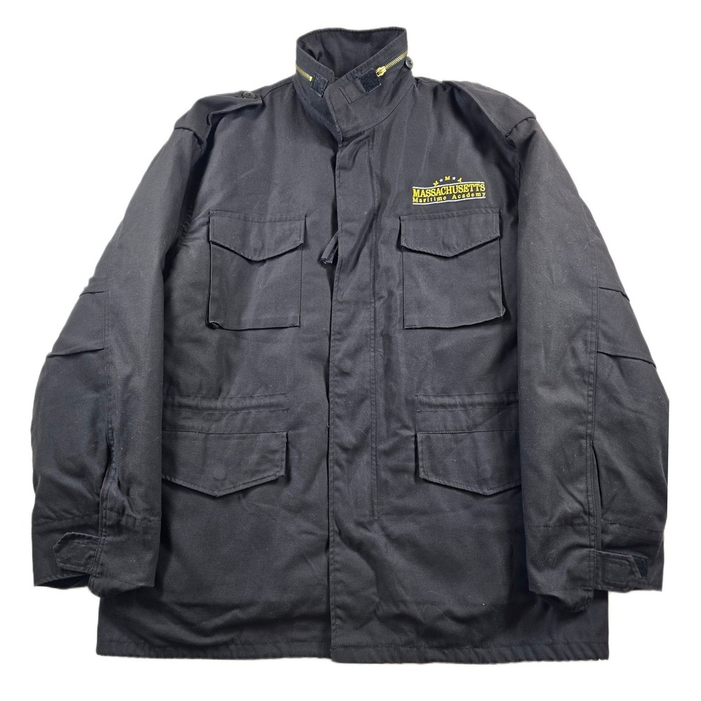 Rothco M-65 Field Jacket Mens Medium Black Removable Liner MA Maritime Academy